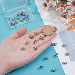 304ステンレススチールコネクタチャーム30個  無限のリンク  変色しない  ステンレス鋼色  12.5x6x6mm  穴：4.5x4mm&nbsp;STAS-UN0063-90