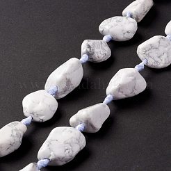 天然石ハウライトビーズ連売り  ナゲット  16~36.8x13~28.5x8~21mm  穴：2~3.8mm  約13個/連  16.26~17.52''（41.3~44.5センチメートル）&nbsp;G-B024-07