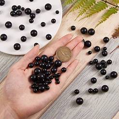 120Pcs 4 Style Synthetic Black Stone Beads Strands&nbsp;G-SZ0001-24