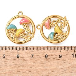 304ステンレススチールエナメルペンダント  クラゲチャーム  イオンプレーティング（ip）  18KGP本金メッキ  24.5x22x6mm  穴：1.5mm&nbsp;STAS-Z193-03G