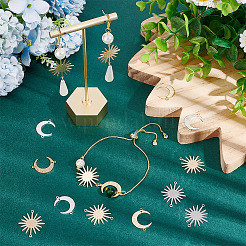 32Pcs 4 Styles Brass Connector Charms&nbsp;KK-AR0002-84