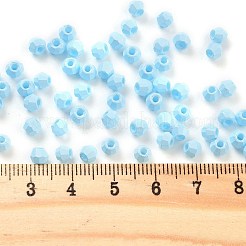 焼付塗装ガラスシードビーズ  双円錐形  ライトスカイブルー  4.5x3.5mm  穴：1.4mm  約120個/10g&nbsp;X1-SEED-A032-02L