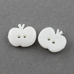 アクリルボタン  2穴  染め  りんご  ミックスカラー  14x16x3mm  穴：2mm&nbsp;BUTT-Q006-M
