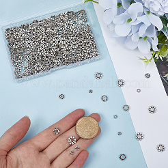 500Pcs 5 Styles Tibetan Style Alloy Daisy Spacer Beads&nbsp;FIND-SP0002-22A