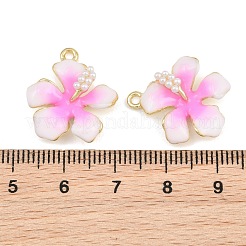 Alloy & Enamel & ABS Plastic Pearl Pendants&nbsp;PL-CBA415D-35G
