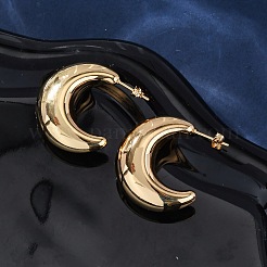 ムーン 304 ステンレス スタッド イヤリング  ゴールドカラー  28.5x27x11mm&nbsp;EJEW-A125-22G
