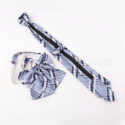 Preppy Style Women's Adjustable Polyester Bowknot Bow Tie and Zipper Neckties Set&nbsp;AJEW-WH0113-29A
