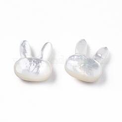 パールシェルビーズの天然な白いシェルマザーオブパール  兎  11.5x10x4mm  穴：0.8mm&nbsp;SSHEL-N032-46