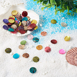 100Pcs 10 Colors Spray Paint Natural Akoya Shell Pendants&nbsp;SHEL-CD0001-01