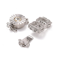 Brass Cubic Zirconia Box Clasps&nbsp;KK-P094-01-RS