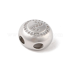Rack Plating Brass & Clear Cubic Zirconia Pendants&nbsp;KK-Z047-07P-Z-RS