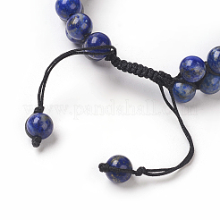 Adjustable Natural Lapis Lazuli Braided Bead Bracelets&nbsp;BJEW-E351-01A