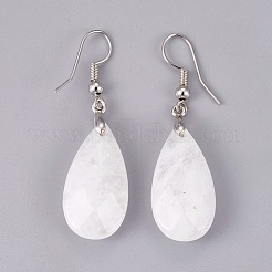 Natural Quartz Crystal Dangle Earrings&nbsp;EJEW-P150-A04