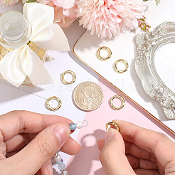 6Pcs Rack Plating Brass Spring Gate Rings&nbsp;KK-BBC0028-44