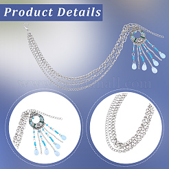 Ethnic Style Alloy Multilayer Shoe Decoration Chain with Tassel Charms&nbsp;DIY-WH20053-98