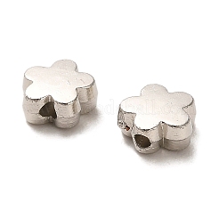 CCBプラスチックビーズ  花  プラチナ  6x6x2.8mm  穴：1.2mm&nbsp;LS-CCB-A001-08P