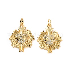 Rack Plating Brass Micro Pave Cubic Zirconia Pendants&nbsp;KK-C008-29G