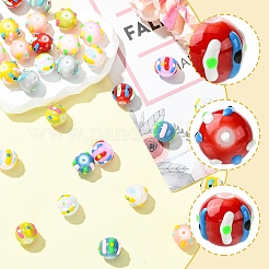 10Pcs 10 Colors Handmade Lampwork Enamel Beads&nbsp;LAMP-YW0004-14