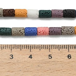合成溶岩岩ビーズ連売り  染め  コラム  ミックスカラー  6.5~7x4~4.5mm  穴：0.8mm  約58個/連  14.76~14.96''（37.5~38センチメートル）&nbsp;G-A317-F01-01