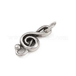 304ステンレスペンダント  音符  丸カン付き  アンティークシルバー  23.5x11x4mm  穴：5.5mm&nbsp;STAS-Z171-14AS