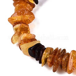 天然琥珀チップビーズのストレッチブレスレット  内径：2.17インチ（5.5cm）  ビーズ：7~14x5~10mm&nbsp;BJEW-N041-01B
