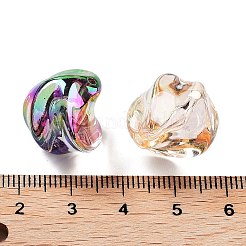 UVメッキ透明アクリルビーズ  虹色の  ねじれたビーズ  ミックスカラー  18x17.5mm  穴：1.6mm&nbsp;MACR-K356-12