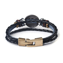 Braided Leather Cord Retro Multi-strand Bracelets&nbsp;LS-BJEW-L616-20C