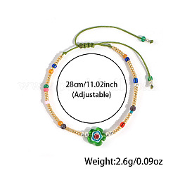 Flower Glass Seed Bead & Glass Beads Braided Bead Bracelets&nbsp;NS0067-3