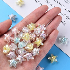 透明なアクリルビーズ  二層ビーズ  ABカラー  スター  ミックスカラー  15.5x16x9.5mm  穴：3mm  約569個/500g&nbsp;TACR-S152-11B