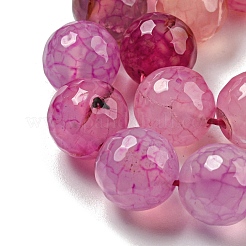 Faceted Natural Dragon Veins Agate Beads Strands&nbsp;G-F447-12mm-L08