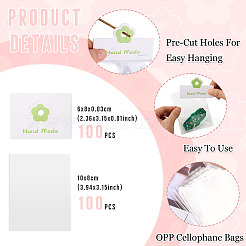 100Pcs Rectangle Clear Polypropylene Cellophane Bags&nbsp;CDIS-TA0001-37C