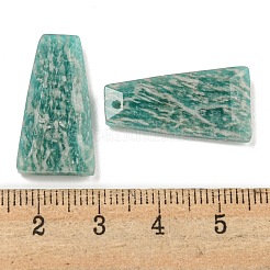 天然石アマゾナイトペンダント  ファセット台形チャーム  25x13x4mm  穴：1mm&nbsp;G-G123-02C