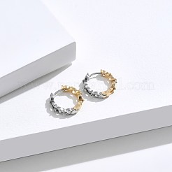 真鍮製キュービックジルコニアフープピアス  透明  プラチナ·ゴールデン  18mm&nbsp;EJEW-BB70426