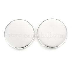 304ステンレススチールプレーンエッジベゼルカップ  カボションのセッティング  フラットラウンド  銀  トレイ：18mm  19.5x1.5mm&nbsp;STAS-E460-10S-18MM