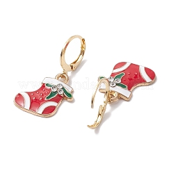 5Pairs 5 Styles Christmas Theme Alloy Enamel Dangle Earrings&nbsp;EJEW-JE05826