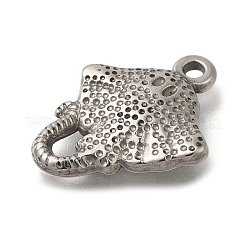 変色防止304ステンレススチールペンダント  エイチャーム  ステンレス鋼色  20.5x15.5x2mm  穴：1.5mm&nbsp;STAS-M075-25P
