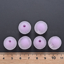 透明なアクリルビーズ  二層ビーズ  多面カット  艶消し  ラウンド  スミレ  16mm  穴：3mm  約205個/500g&nbsp;TACR-S152-14C-A03