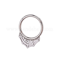 316L Stainless Steel Micro Pave Cubic Zirconia Hoop Nose Rings&nbsp;WG5D603-23