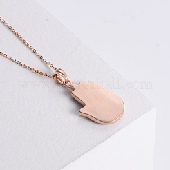Vintage Gothic Stainless Steel Hamsa Hand Pendant Necklaces&nbsp;EA4293