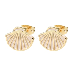 Brass Enamel Stud Earrings&nbsp;LS-EJEW-B152-01G-04