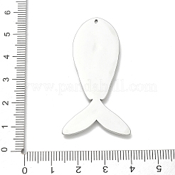 304ステンレススチール製ビッグペンダント  槌目模様の魚のチャーム  ステンレス鋼色  26.5x51x2mm  穴：1mm&nbsp;SA-CBA37BC-09P