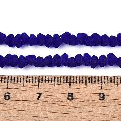 曇らされた透明なガラスビーズ  三角形  ミッドナイトブルー  3~3.5x4~4.5x4~4.5mm  穴：0.8mm&nbsp;X1-GLAA-N016-4mm-03