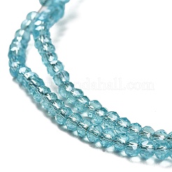 電気メッキガラスカット加工ロンデルビーズ連売り  半分メッキ  ミックスカラー  3x2mm  穴：1mm  約130~140個/連  31~35cm&nbsp;EGLA-D020-3x2mm-M