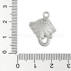 304ステンレススチール製マンタペンダント  海洋動物のチャーム  変色しない  ステンレス鋼色  22x17x3mm  穴：1.8mm&nbsp;STAS-S186-05A-P