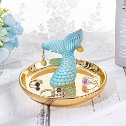 Porcelain Fishtail Ring Holder&nbsp;DJEW-WH0011-30
