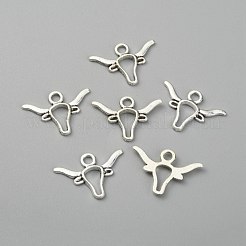 合金のチベット風チャーム  牛の頭  アンティークシルバー  15.5x22.5x2mm  穴：2.4mm&nbsp;FIND-CJC0007-01