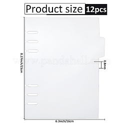 ディスク綴じノートのインデックス仕切りシート  長方形  ホワイト  210x160x0.8mm&nbsp;AJEW-WH0695-022