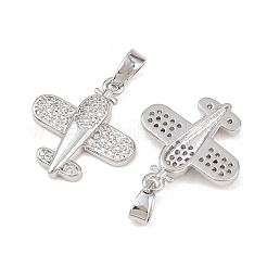 Brass Micro Pave Clear Cubic Zirconia Pendants&nbsp;KK-G549-18C-P