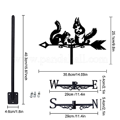 鉄製風向計  屋外の庭の風の測定ツールのための風見鶏  250~255x358mm&nbsp;AJEW-WH0265-031