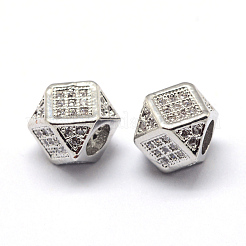 Rack Plating Brass Cubic Zirconia Beads&nbsp;LS-ZIRC-S029-02P